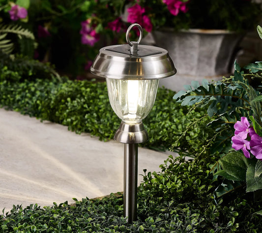 8pc 3-in-1 Solar Pathway Lights with 360-degree Filament Bulb